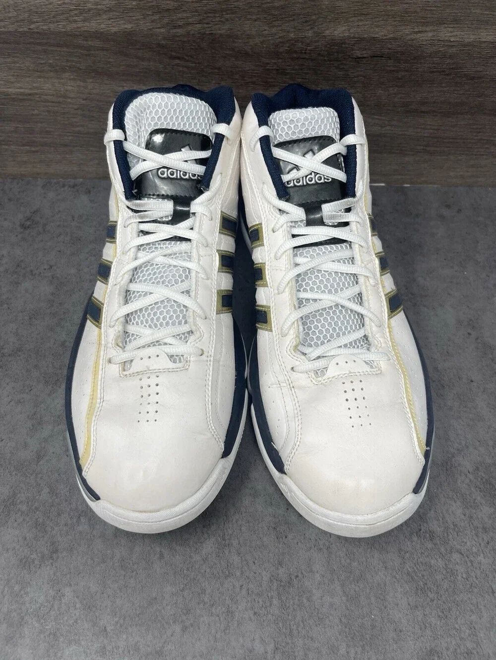 Adidas Floater Glide Shoes Mens Size 12 White Navy Blue Basketball G21077